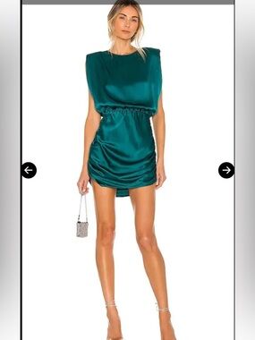 Amanda Uprichard Teal Satin Mini Dress